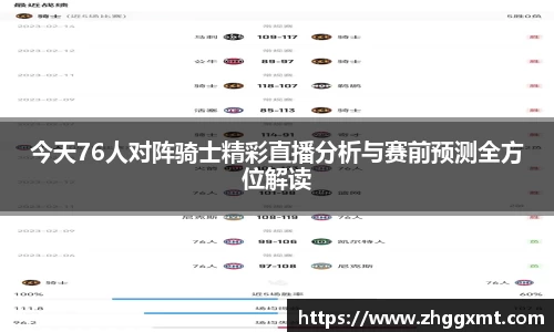 今天76人对阵骑士精彩直播分析与赛前预测全方位解读
