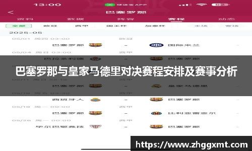 巴塞罗那与皇家马德里对决赛程安排及赛事分析
